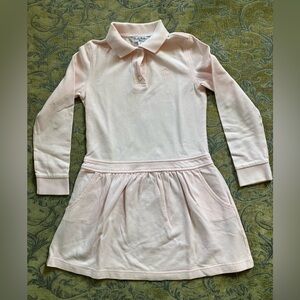 Brooks Brothers Girls Pink Long-Sleeve Polo Dress Size M